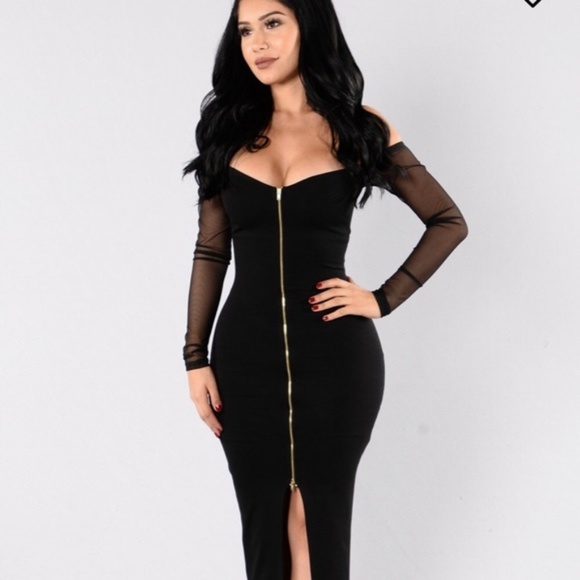Fashion Nova Bodycon Maxi Dress Wmesh 